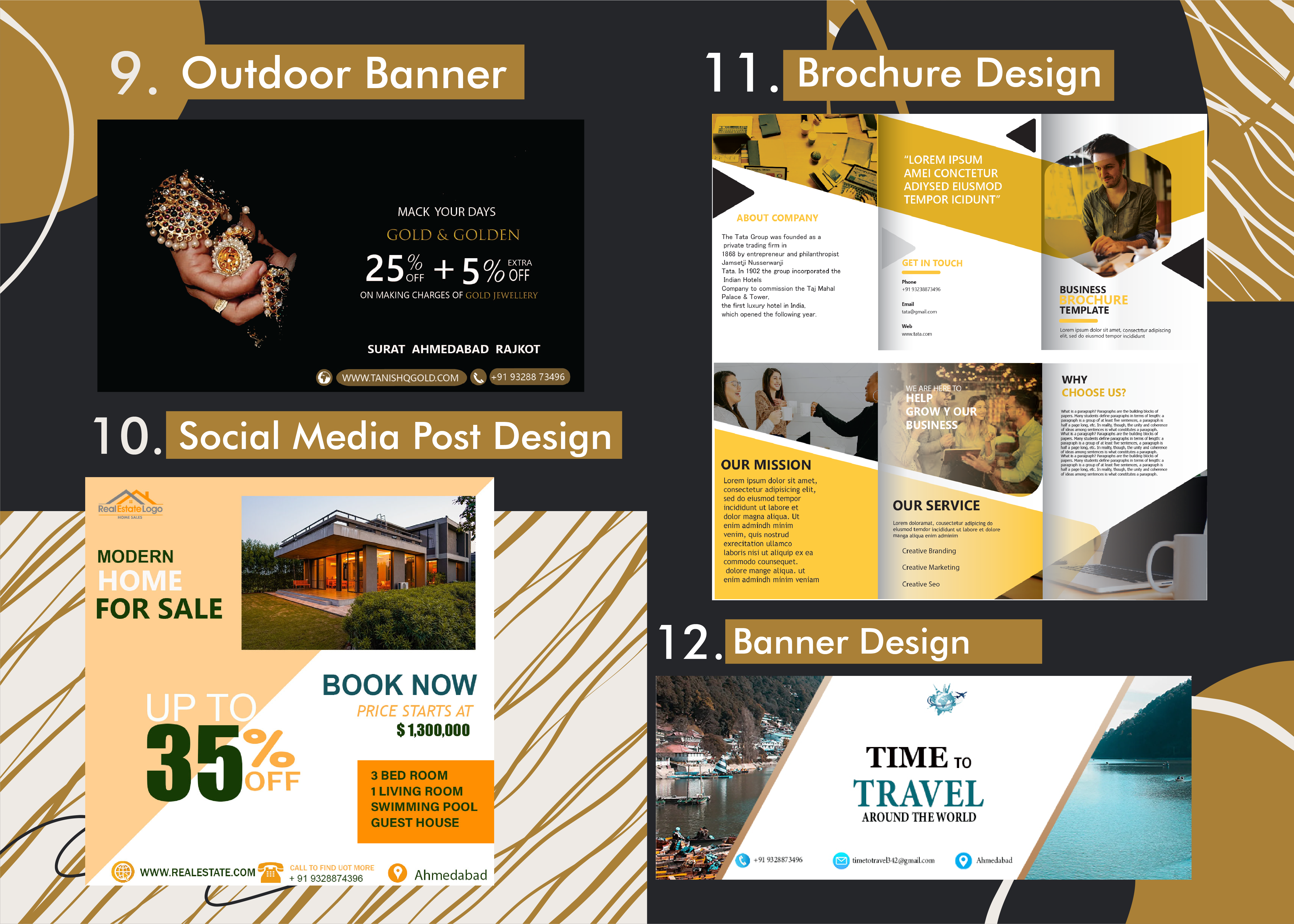 Outdoor Banner Design, Social Media Post Design, Brochure Design, Banner Design